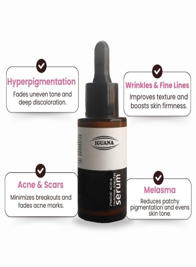 Iguana 2% Kojic Acid + 1% Alpha Arbutin Serum | Brightening Facial Serum for Dark Spots & Uneven Skin Tone | Skin Glow Booster | 30 ml (1 fl oz) - Image 5
